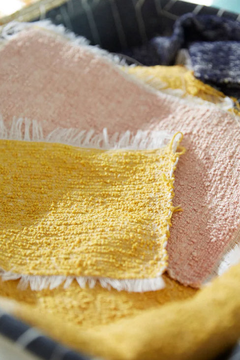 fabric samples in yellows and pinks from MARRAKSHI LIFE