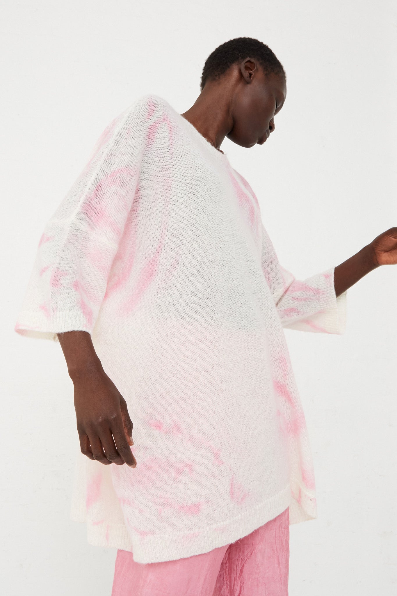 MM6 - Crewneck in Pink Tie Dye | Oroboro Store | New York, NY