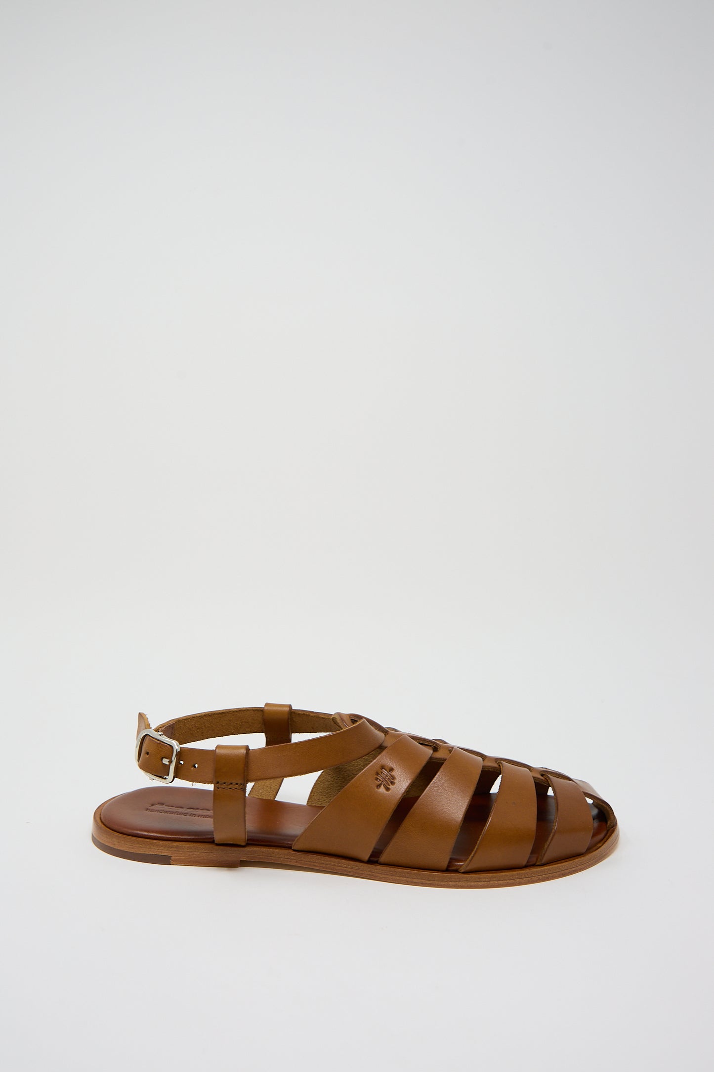 A single brown woven leather Pescador sandal by Dragon Diffusion shown against a plain off-white background.