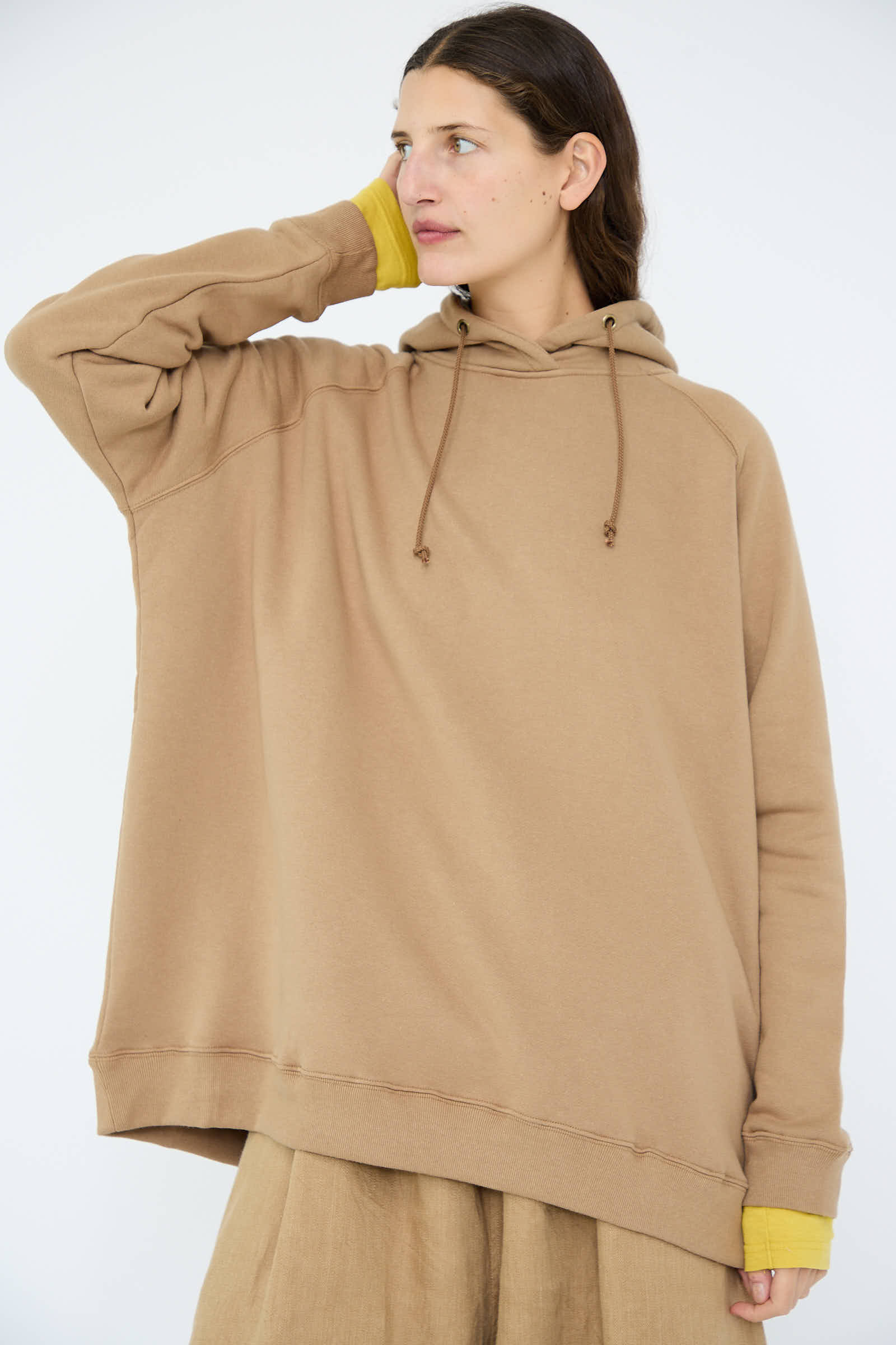 Ichi Antiquites French Terry Hoodie in Beige Oroboro Store