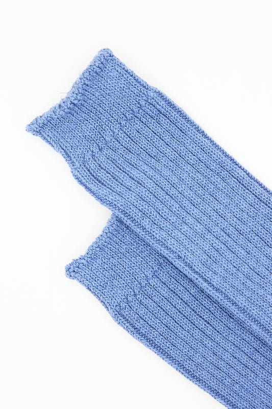 Light blue Linen Rib Sock in Blue fabric on a white background by Ichi Antiquités.