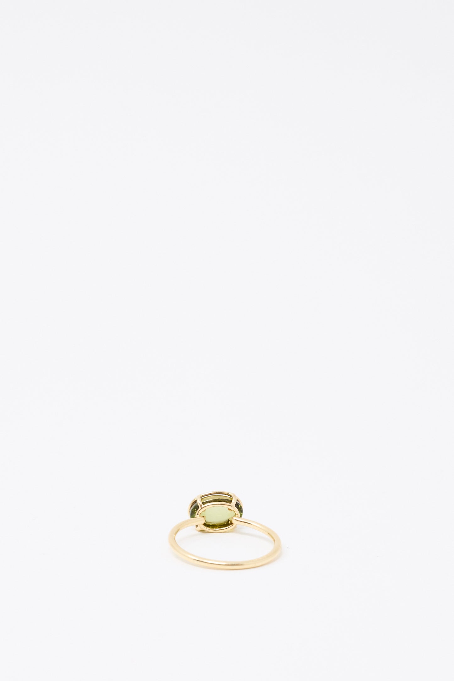 The Mary MacGill 14K Floating Ring in Petite Green Tourmaline is showcased on a plain white background.
