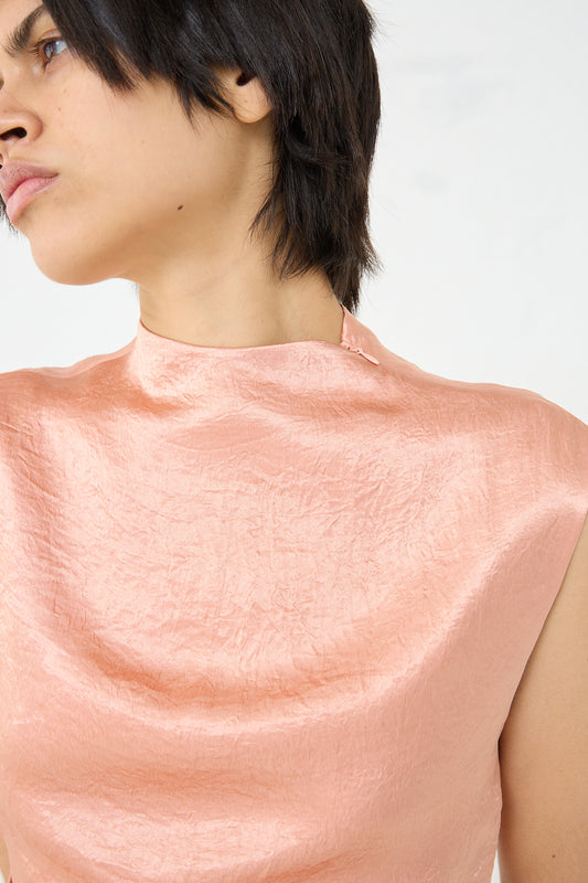A woman wearing the Rejina Pyo Delilah Dress in Pink. Up close and front view.