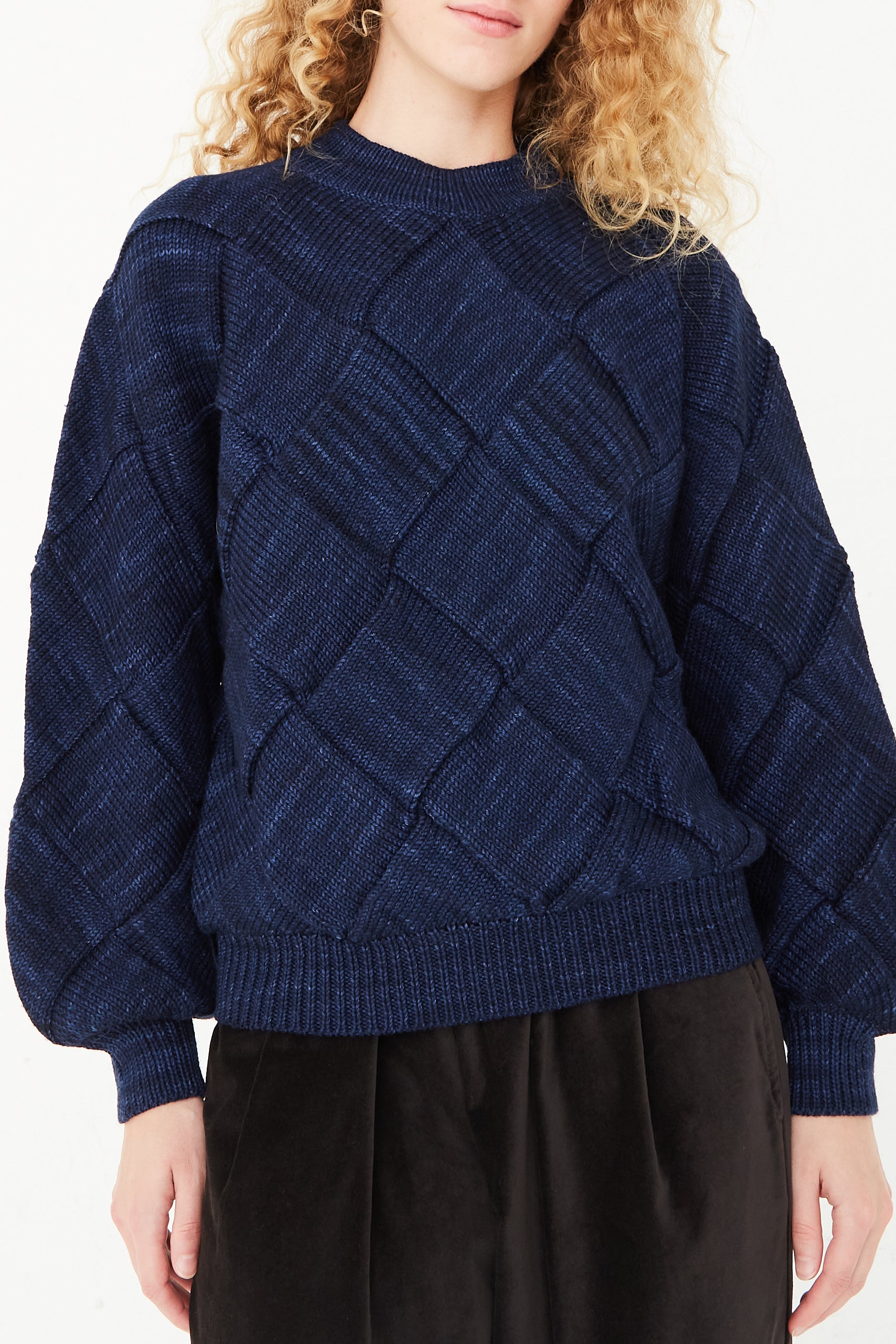 Misha & Puff - Entrelac Sweater in Ink | Oroboro Store