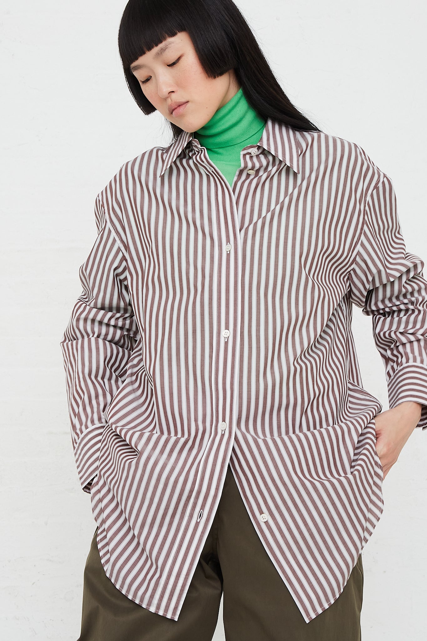 Santos Overshirt in Rosewood and White