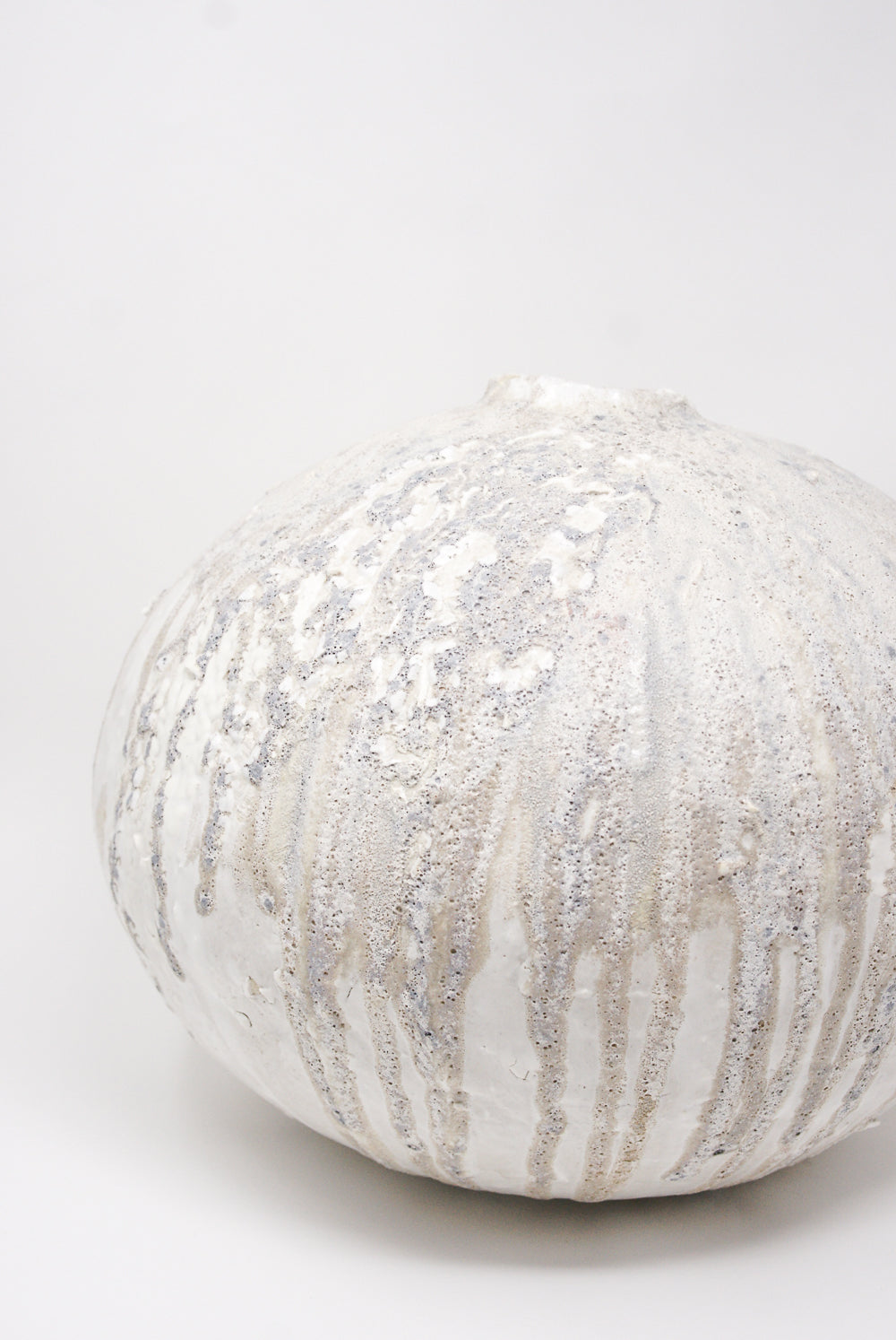 MONDAYS - Giant Lava Moon Vase in Textured Lava Glaze on a Groggy Clay Body glaze detail