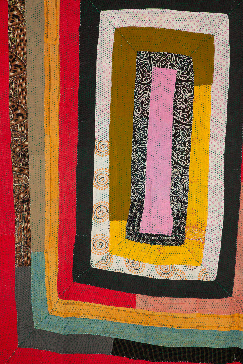 One of a Kind Kantha Quilt in Multi VII