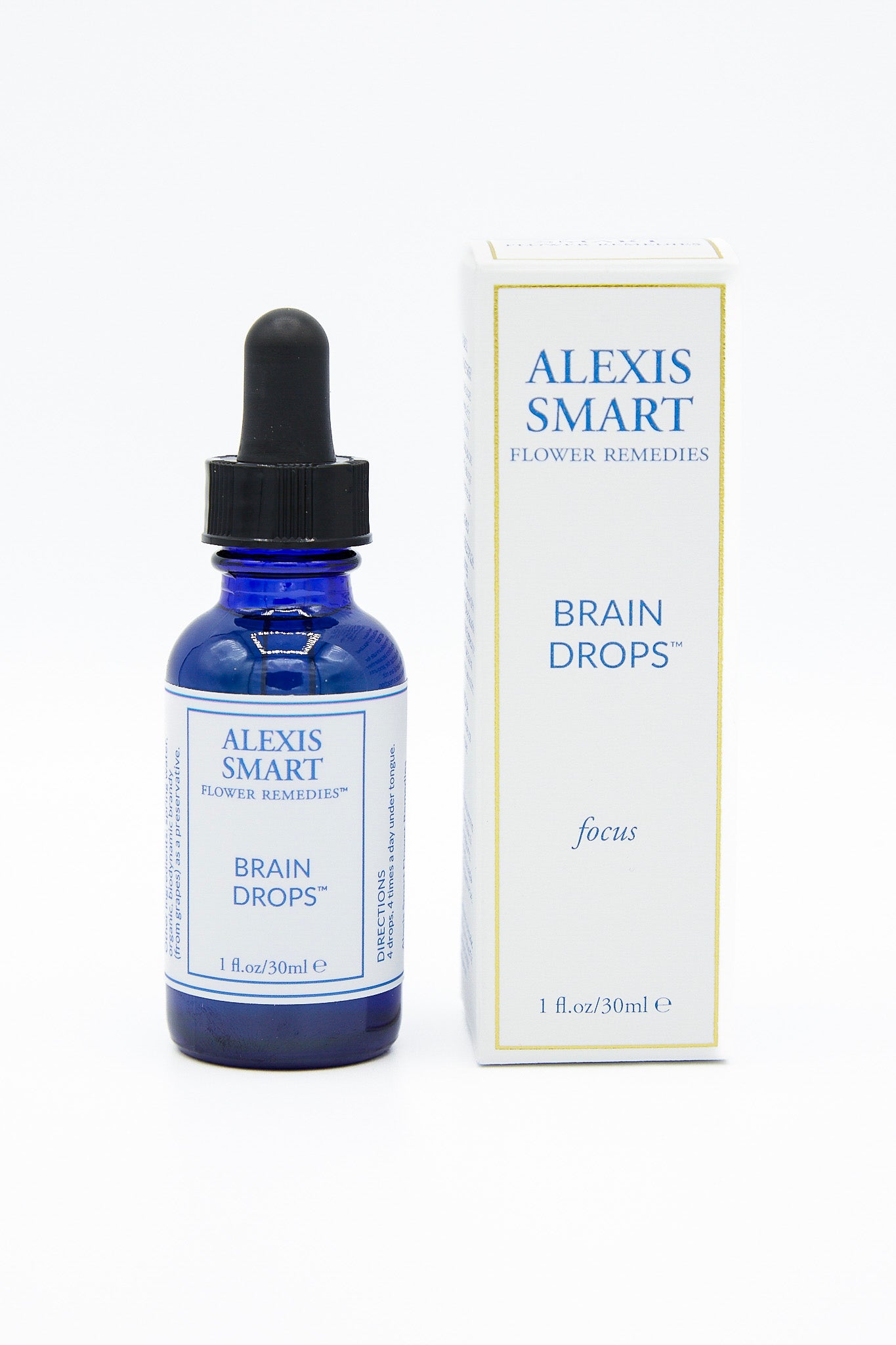 Alexis Smart Flower Remedies - Brain Drops, designed to enhance focus and memory.