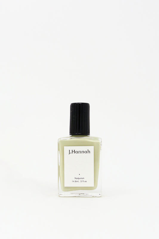 J Hannah Nail Polish in Patina (Light Green). Single bottle against a white background. 