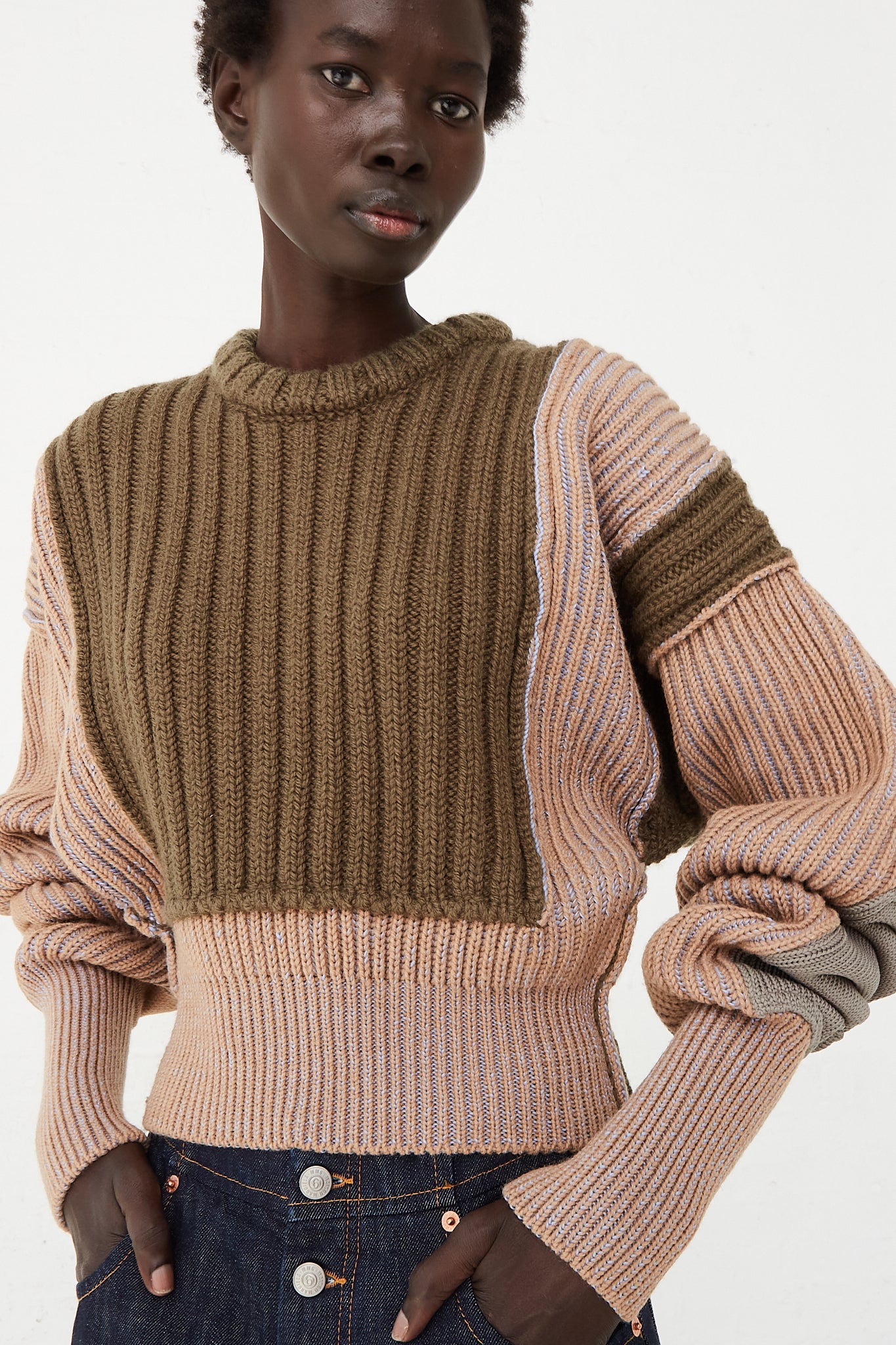 MM6 - Wool Crewneck Sweater in Dusty Pink | Oroboro – Oroboro Store