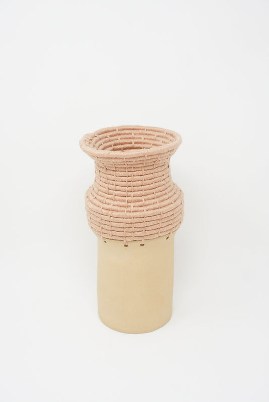 Karen Tinney Vase #731 in Natural/Blush front view