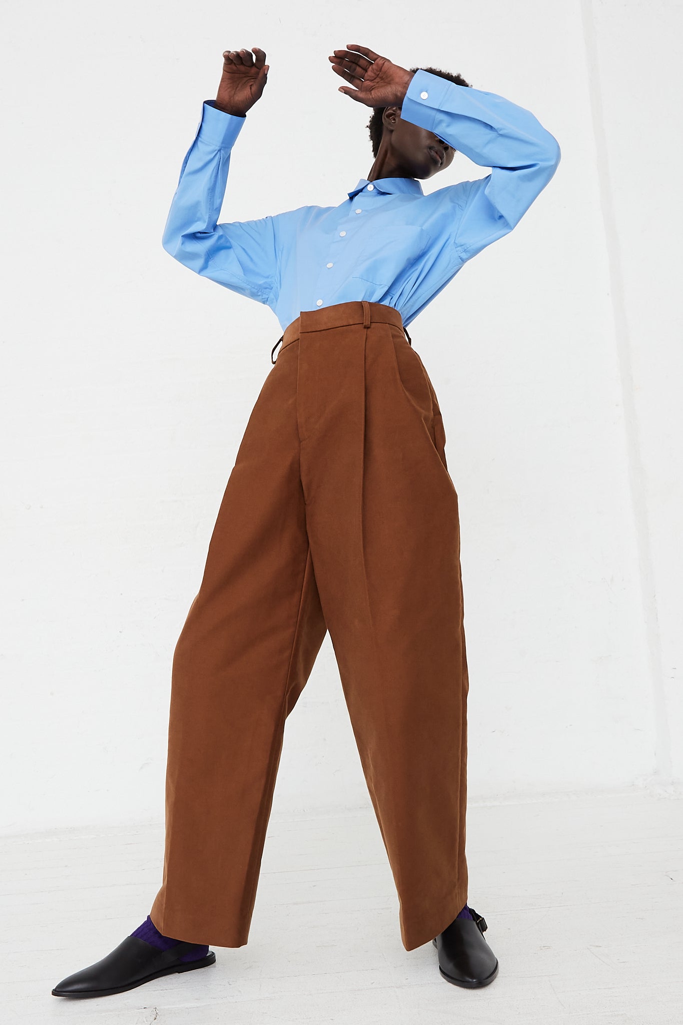 CristaSeya - Double Pleated Wide Trousers | Oroboro – Oroboro Store