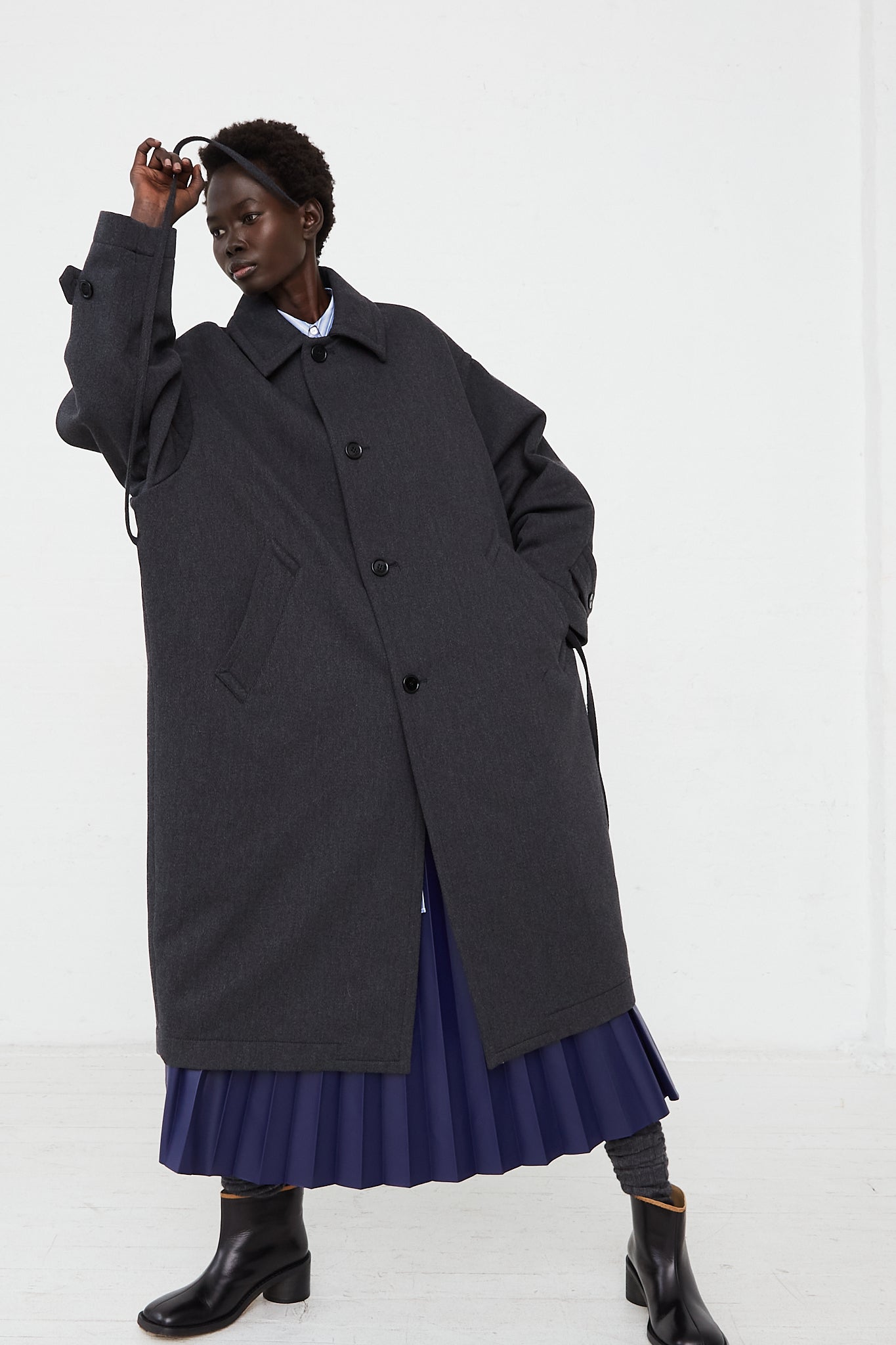 Oversized Soft Twill Coat in Black – Oroboro Store