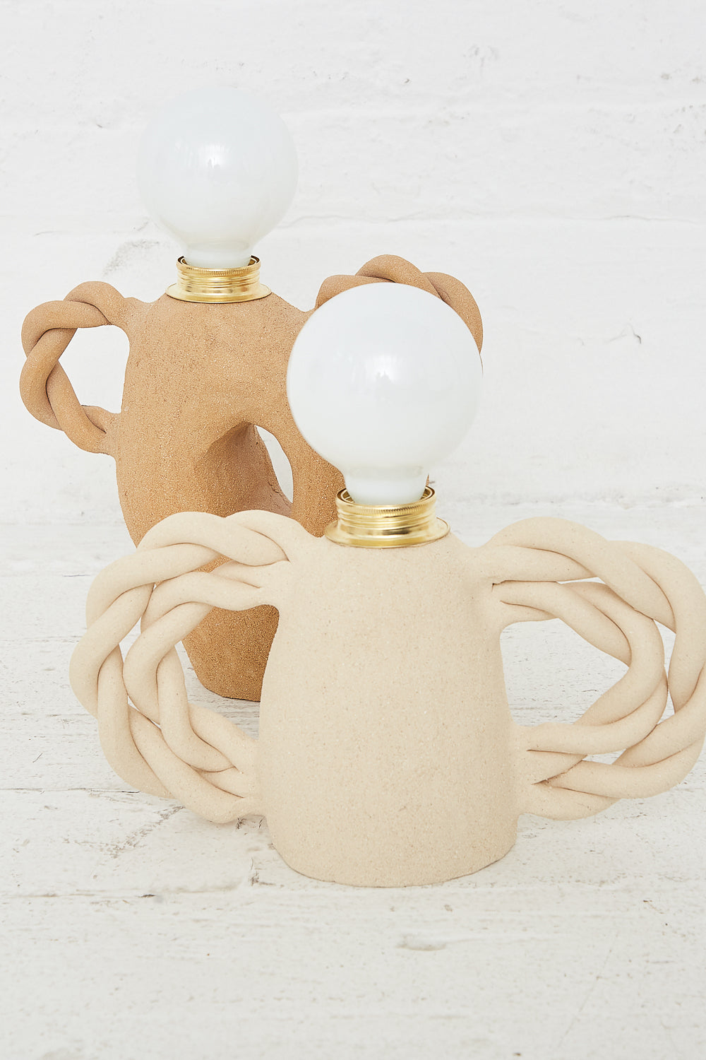 Clandestine - Table Lamp Double Twist in Raw Light Natural Clay