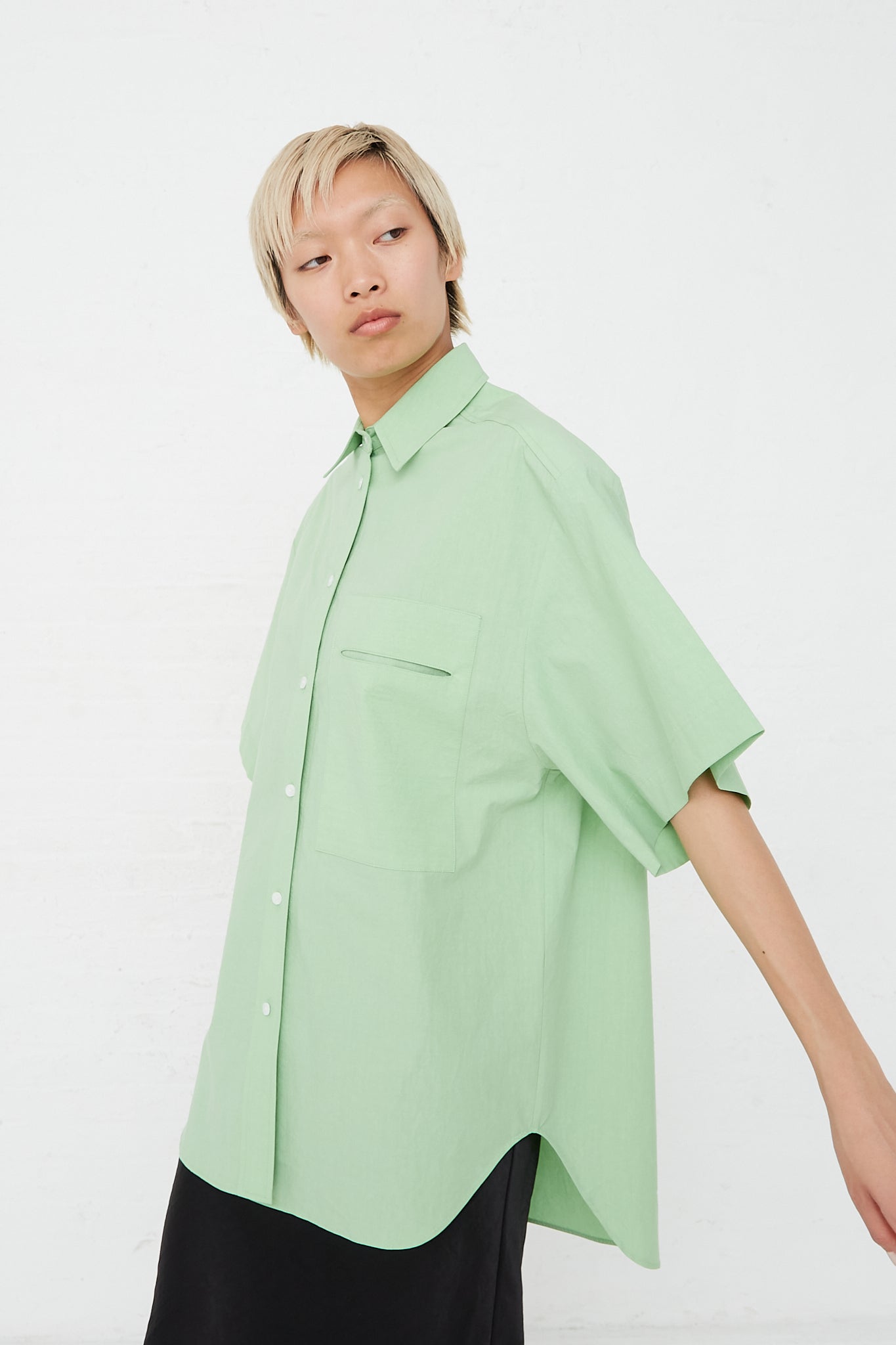 Nomia - Oversized Short Sleeve Shirt in Chlorophyll side 