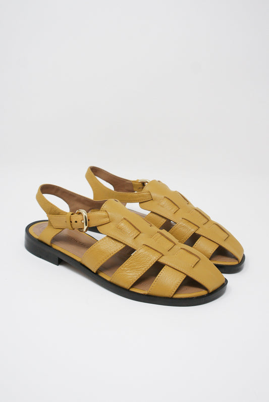 Mari Giudicelli - Cae Sandal in Yellow diagonal front view