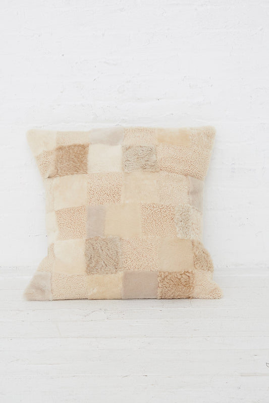 Milena Silvano - Sheepskin Large Patchwork Pillow Squares OOAK in Multi B