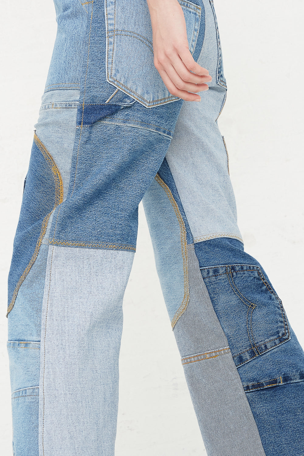 WildRootz - Reworked Jeans in Blue Variation A - S side leg detail