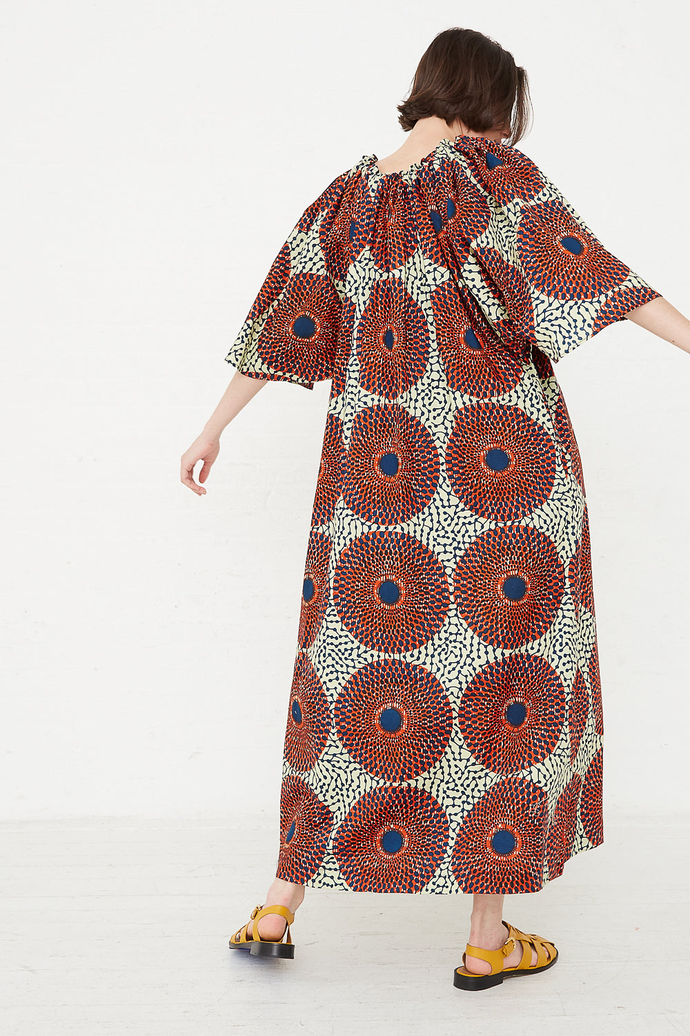 Odile Jacobs - Arabelle Dress in Rust Circles back view