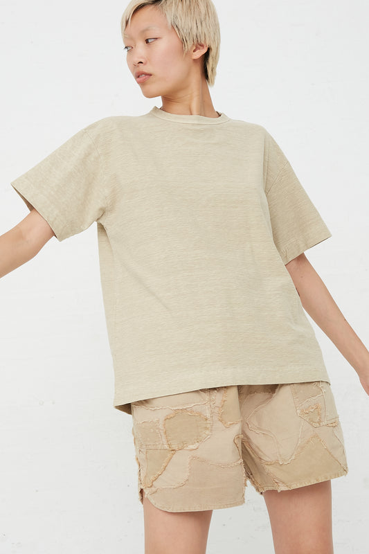 Dr. Collectors - Organic Cotton and Hemp Model Crop T Pigment Dye in Khaki front view