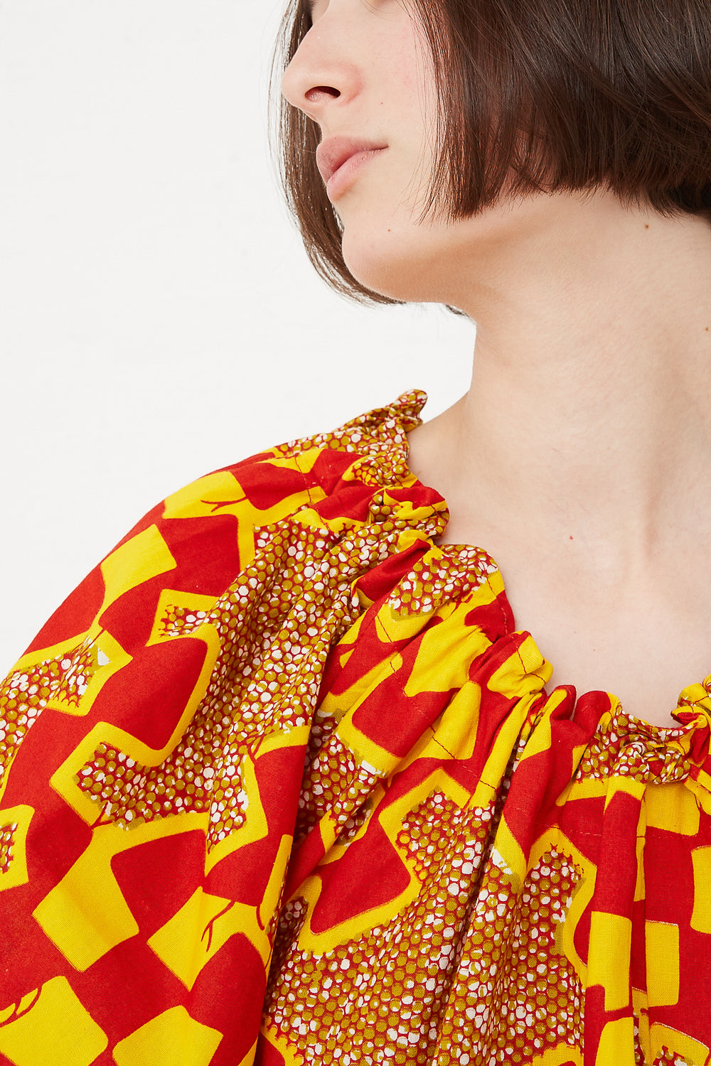 Odile Jacobs - Arielle Dress in Yellow/Red print detail