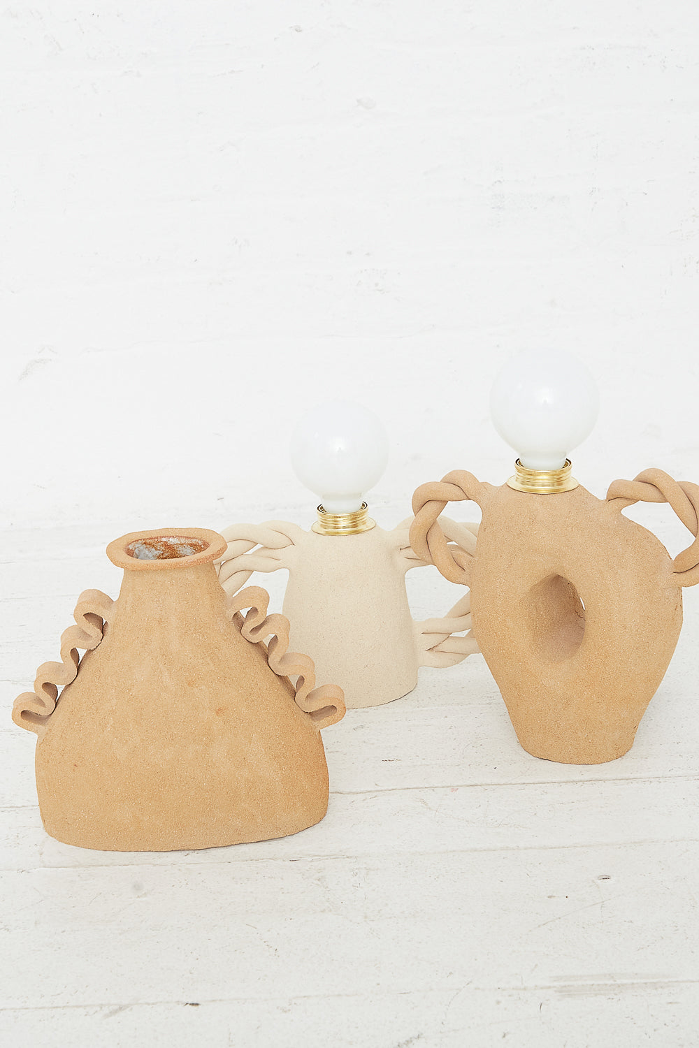 Clandestine - Table Lamp Twisted in Raw Sunny Brown Clay | Oroboro ...