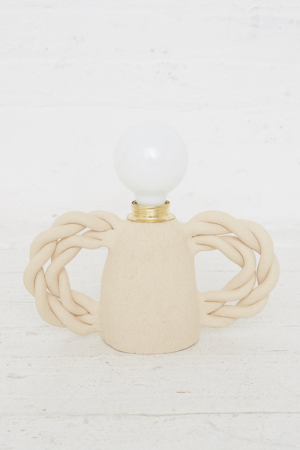 Clandestine - Table Lamp Double Twist in Raw Light Natural Clay