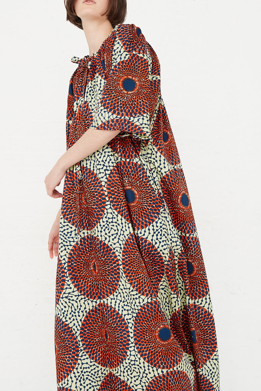 Odile Jacobs - Arabelle Dress in Rust Circles side detail
