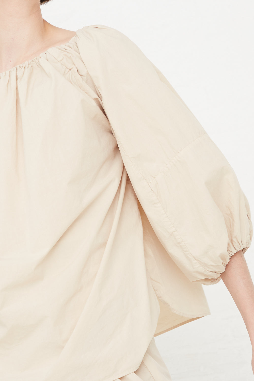 Cosmic Wonder - Typewriter Gather Dress Shirt in Beeswax sleeve detail