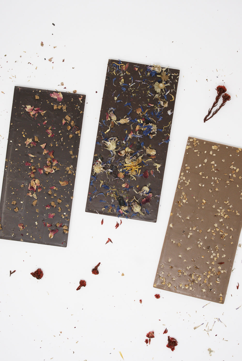 The Quiet Botanist Chocolate Bars all product view unwrapped