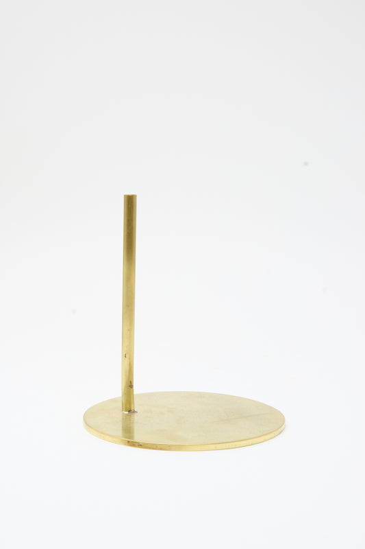Brass Base - Large display stand with a circular base and a single vertical rod, designed for Alison Layton Papaver sculptures.