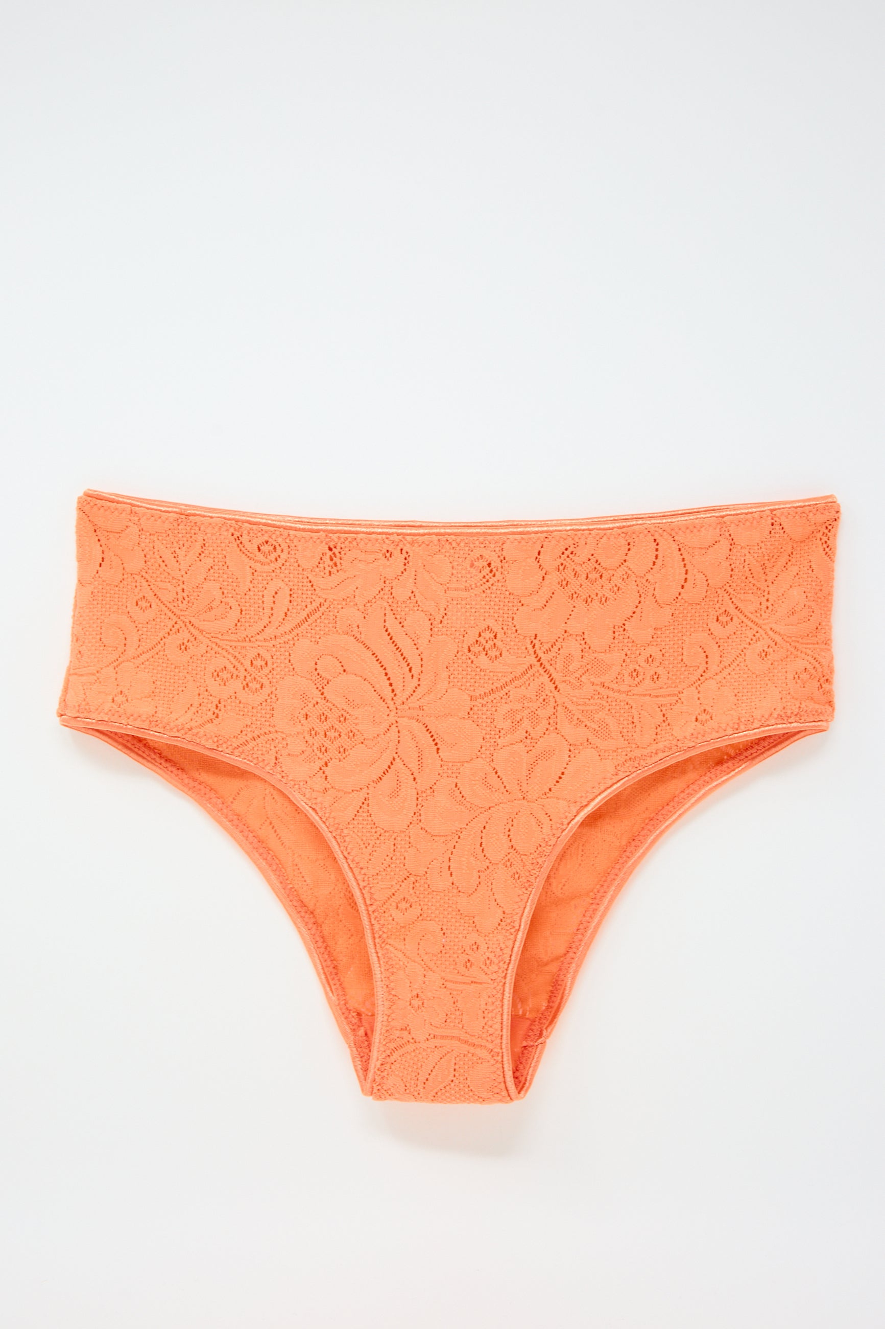 Imogen Hipster in Lush by Araks displayed against a white background, crafted from soft stretch French lace.