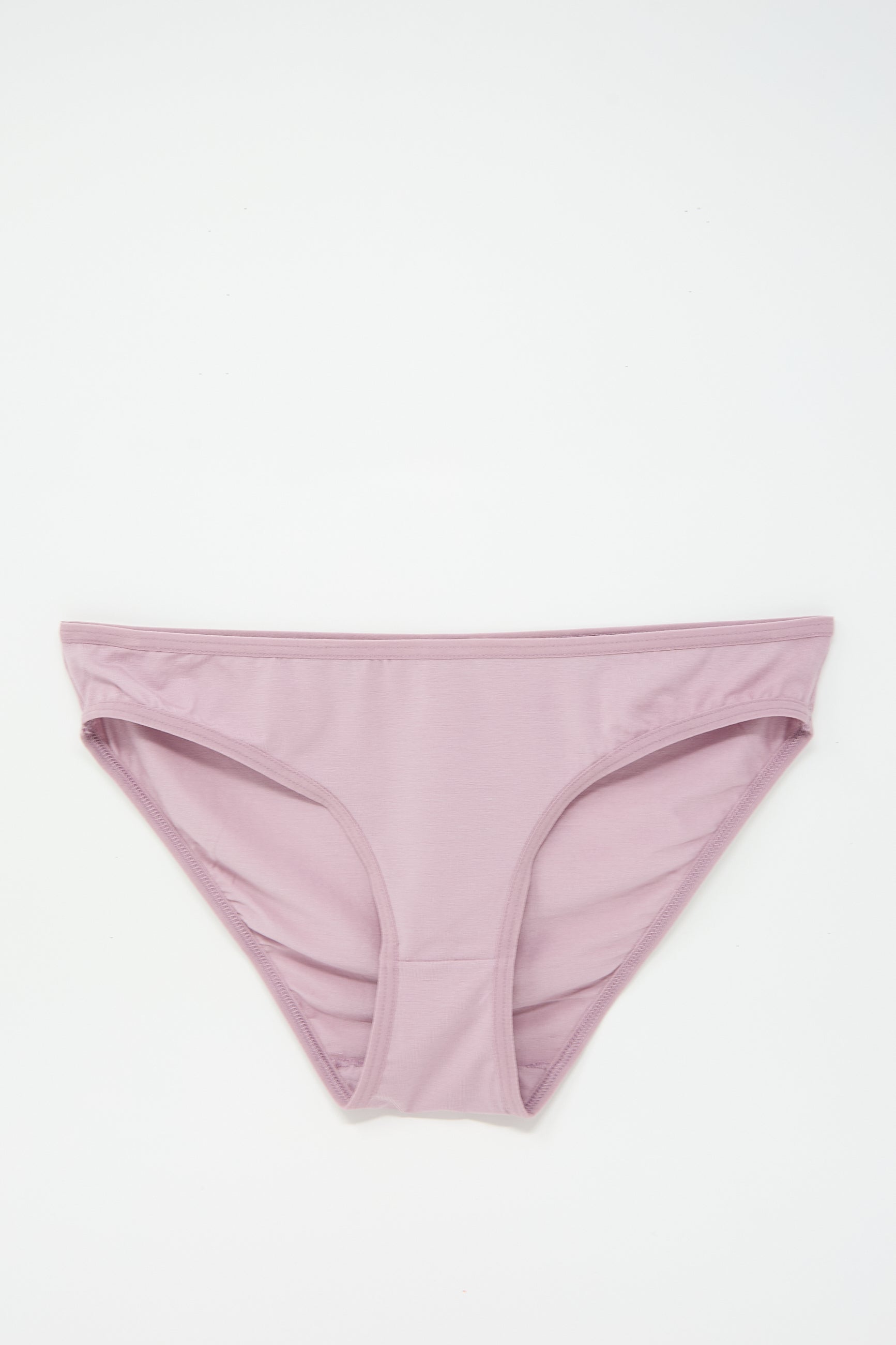 A pair of Bell Pant in Still Purple underpants by Baserange made from soft bamboo jersey is displayed against a white background.