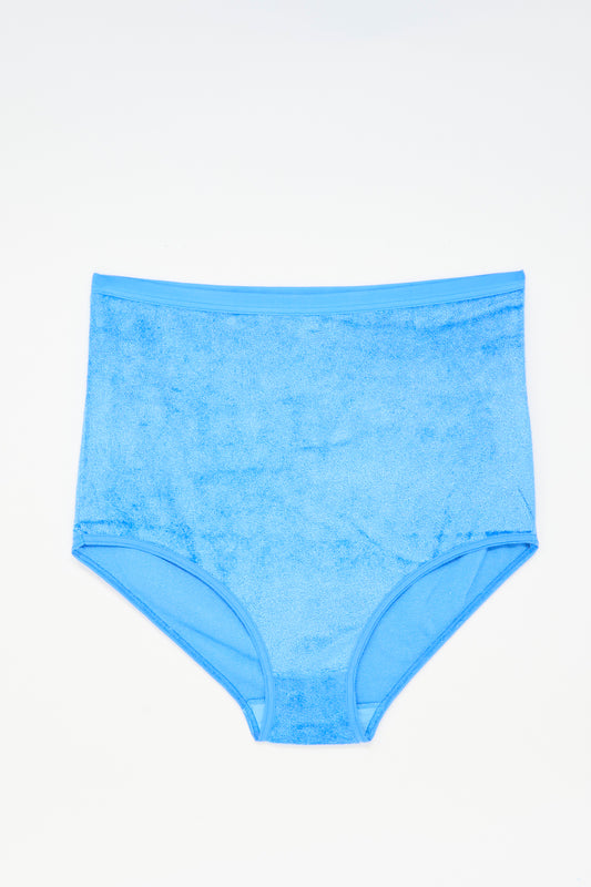 The Baserange Highwaist Bell Pant in Zinn Blue is crafted from sustainable viscose and shown against a plain white background.