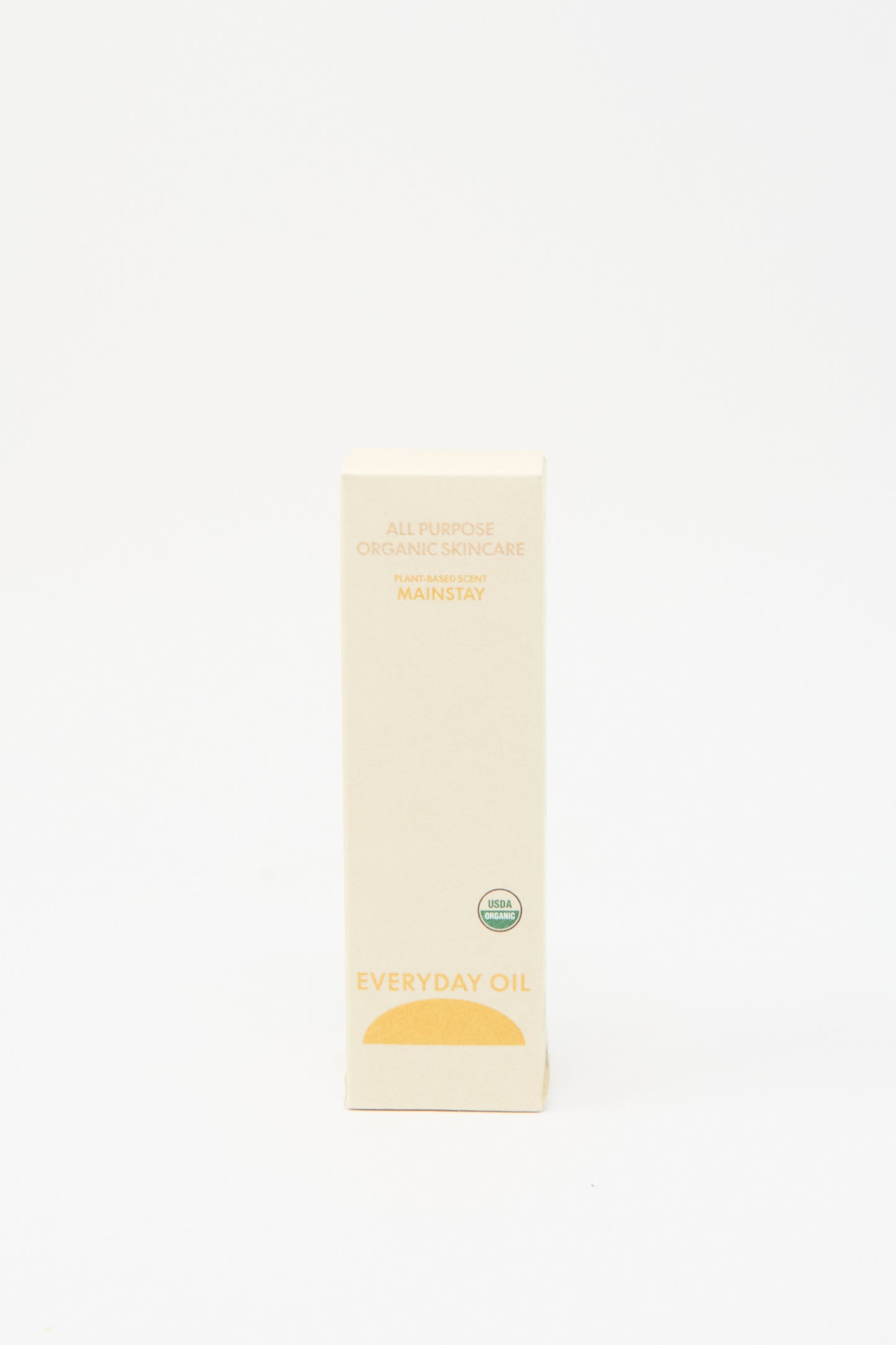 A rectangular box labeled "Mainstay Blend - 2 Ounces" by Everyday Oil, featuring a USDA Organic logo, sits on a plain white background.