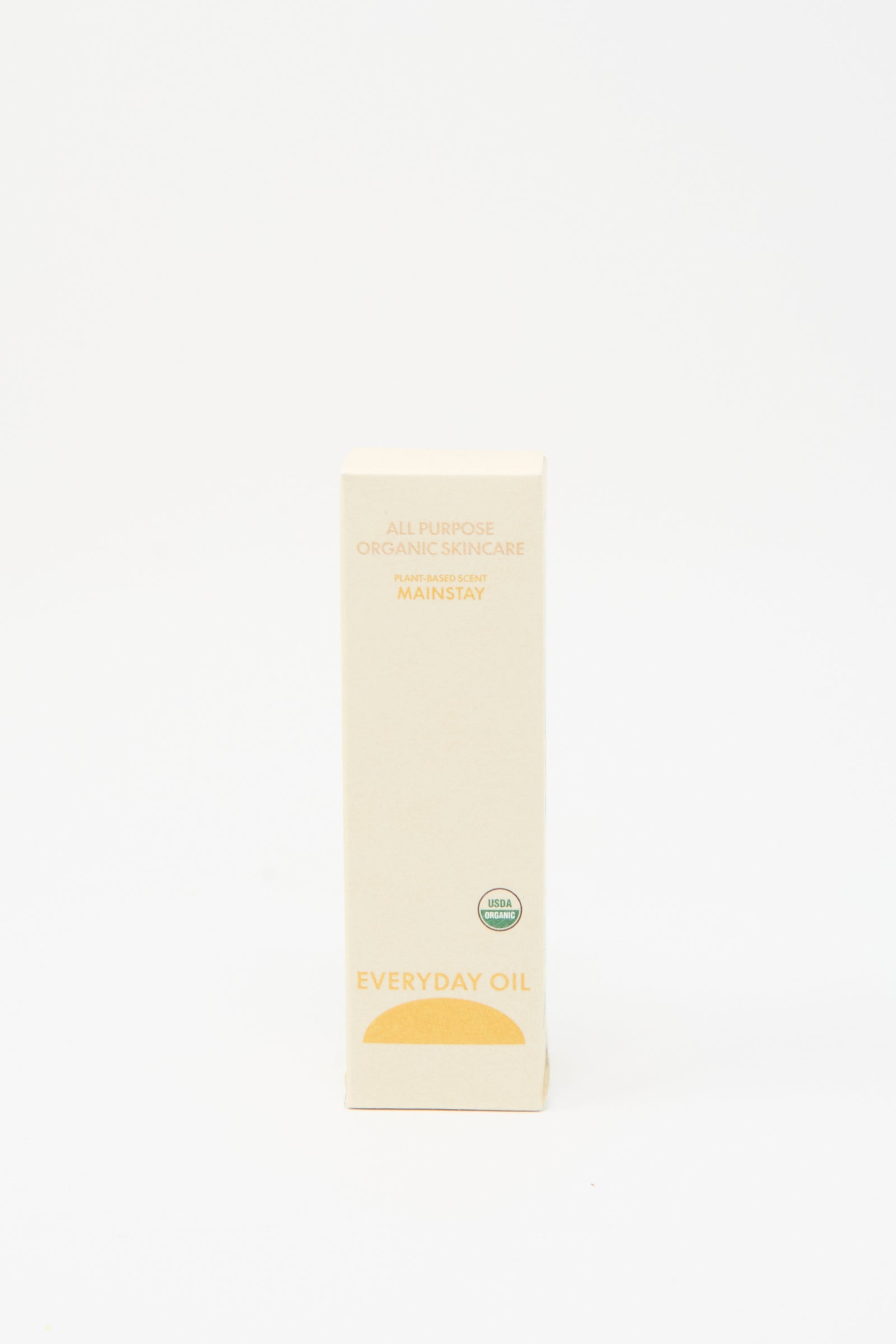 A rectangular box labeled "Mainstay Blend - 2 Ounces" by Everyday Oil, featuring a USDA Organic logo, sits on a plain white background.