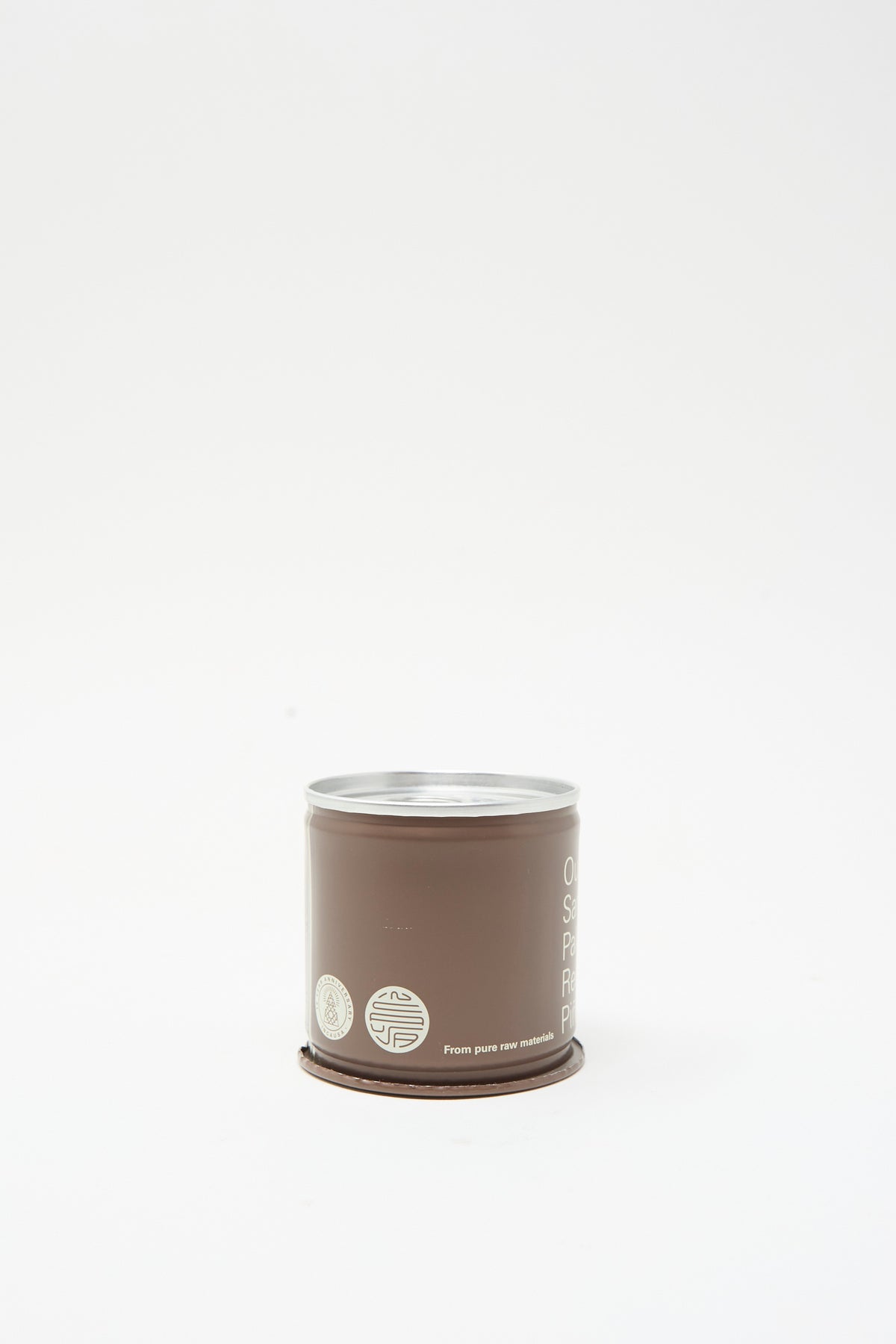Brown cylindrical tin of Incausa Discovery Incense Cones with white text that reads “From pure raw materials” and a circular logo.