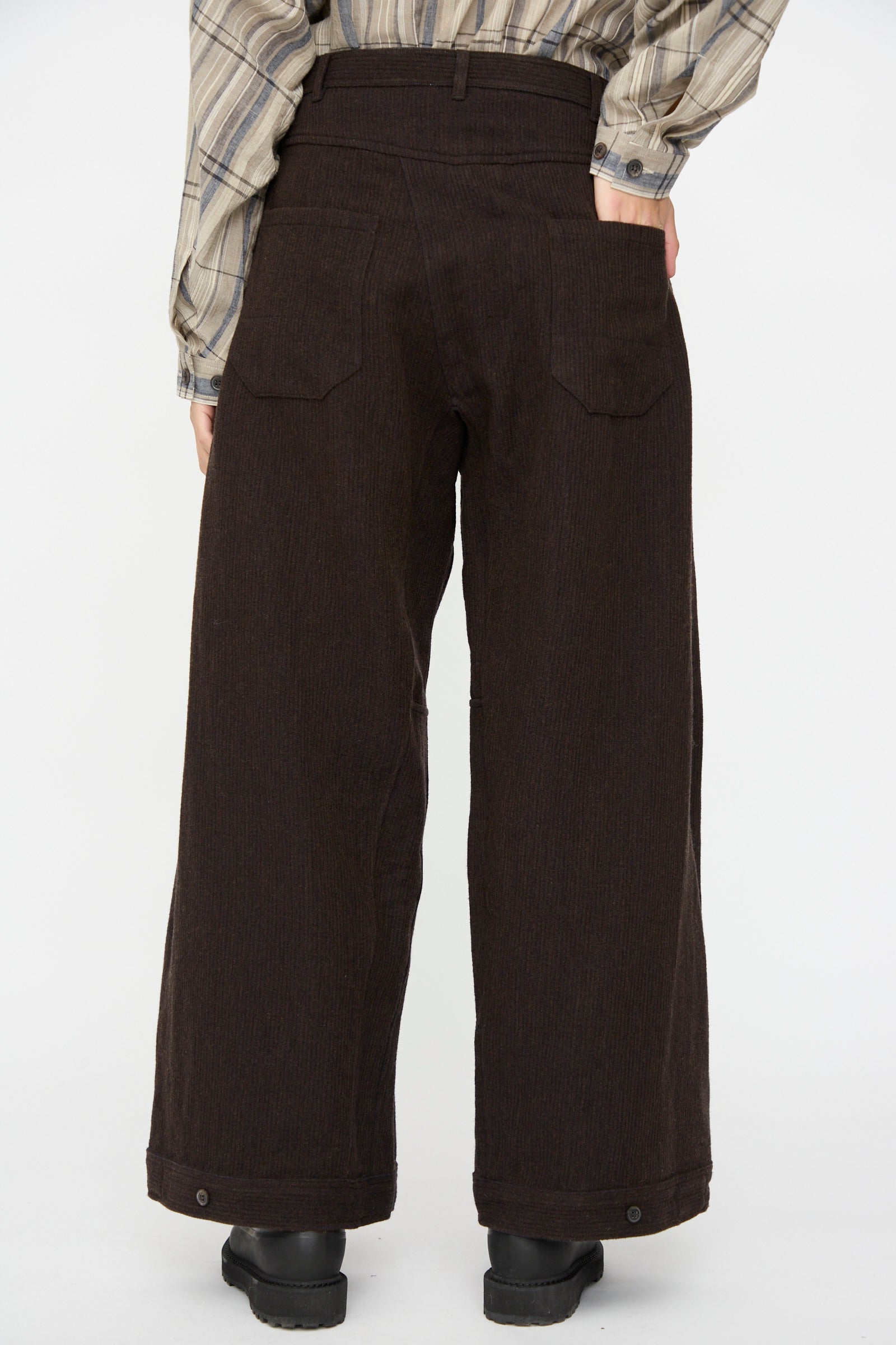 Jan-Jan Van Essche - Linen Wool Trousers in Indigo and Eggplant