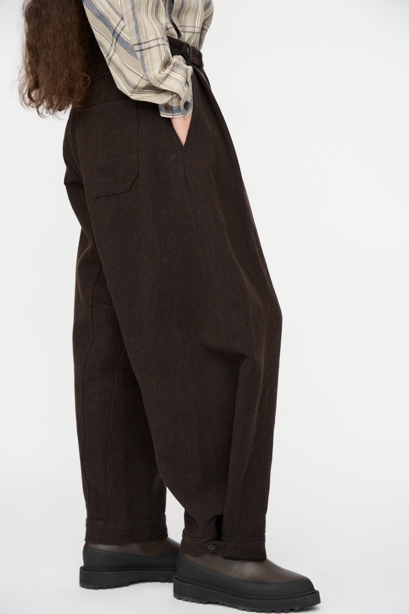 Jan-Jan Van Essche - Linen Wool Trousers in Indigo and Eggplant