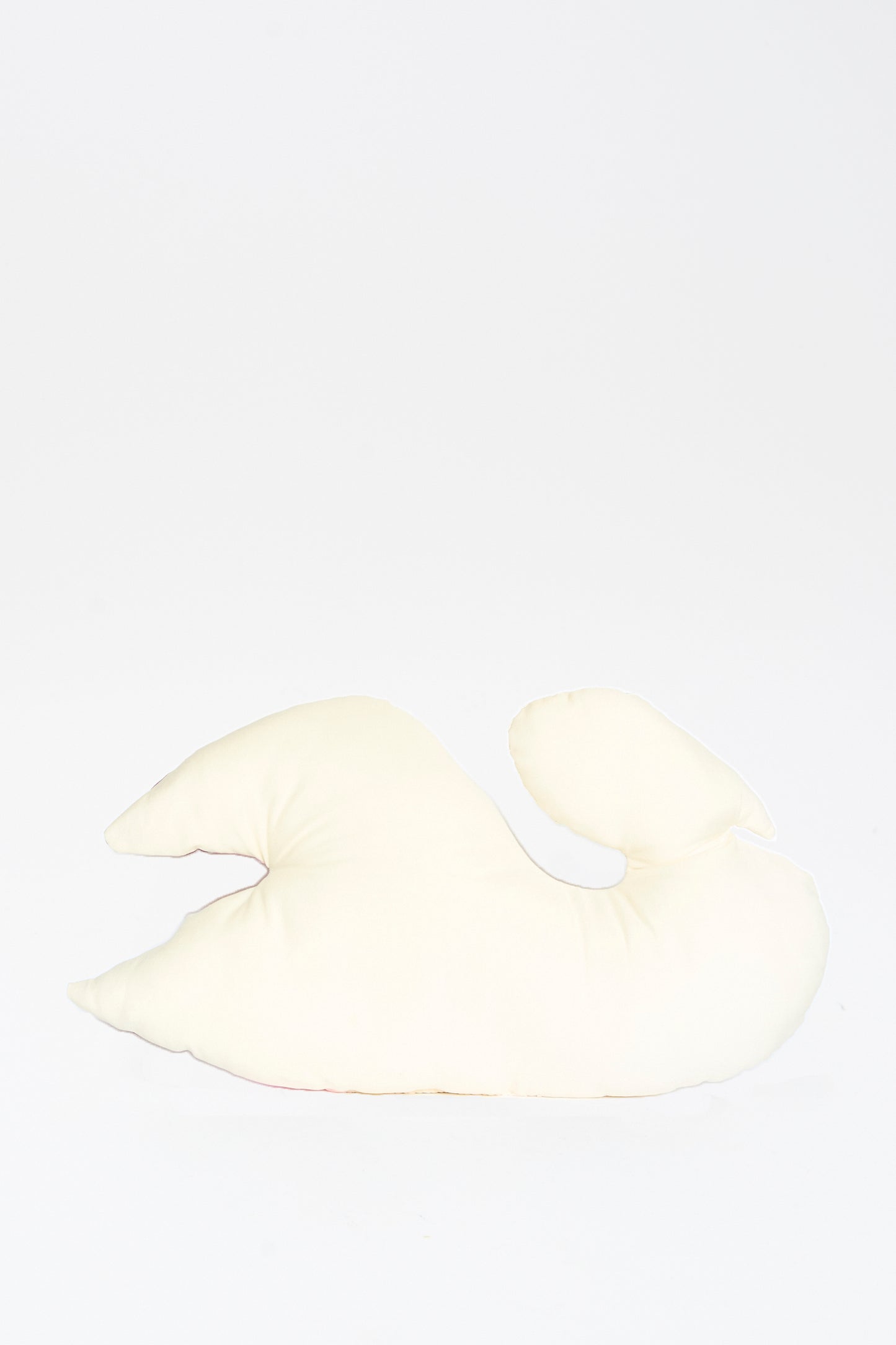 The Hand Painted Swan Pillow III by Jess Feury, artisan-crafted in California, is displayed against a simple light backdrop.