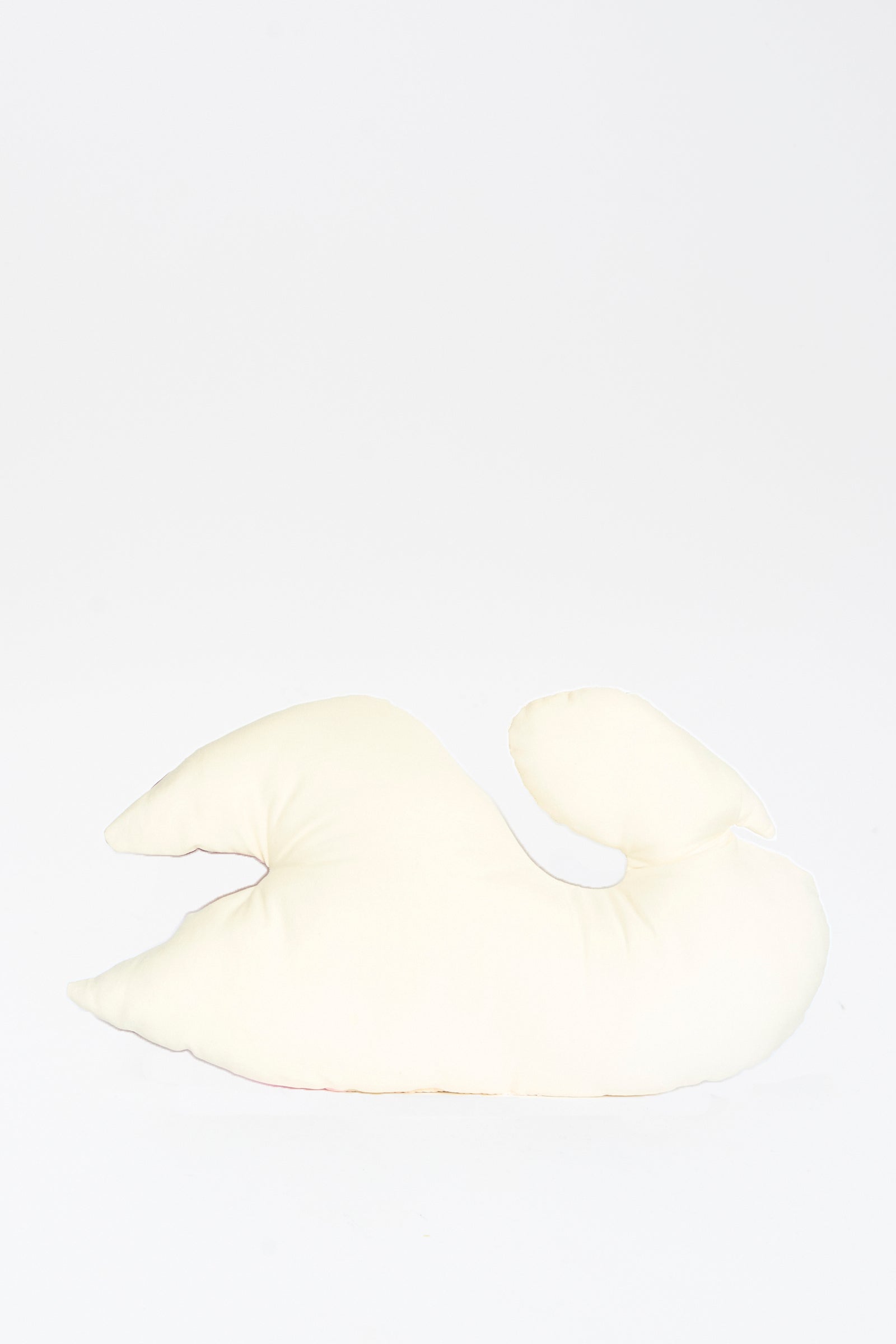 The Hand Painted Swan Pillow III by Jess Feury, artisan-crafted in California, is displayed against a simple light backdrop.