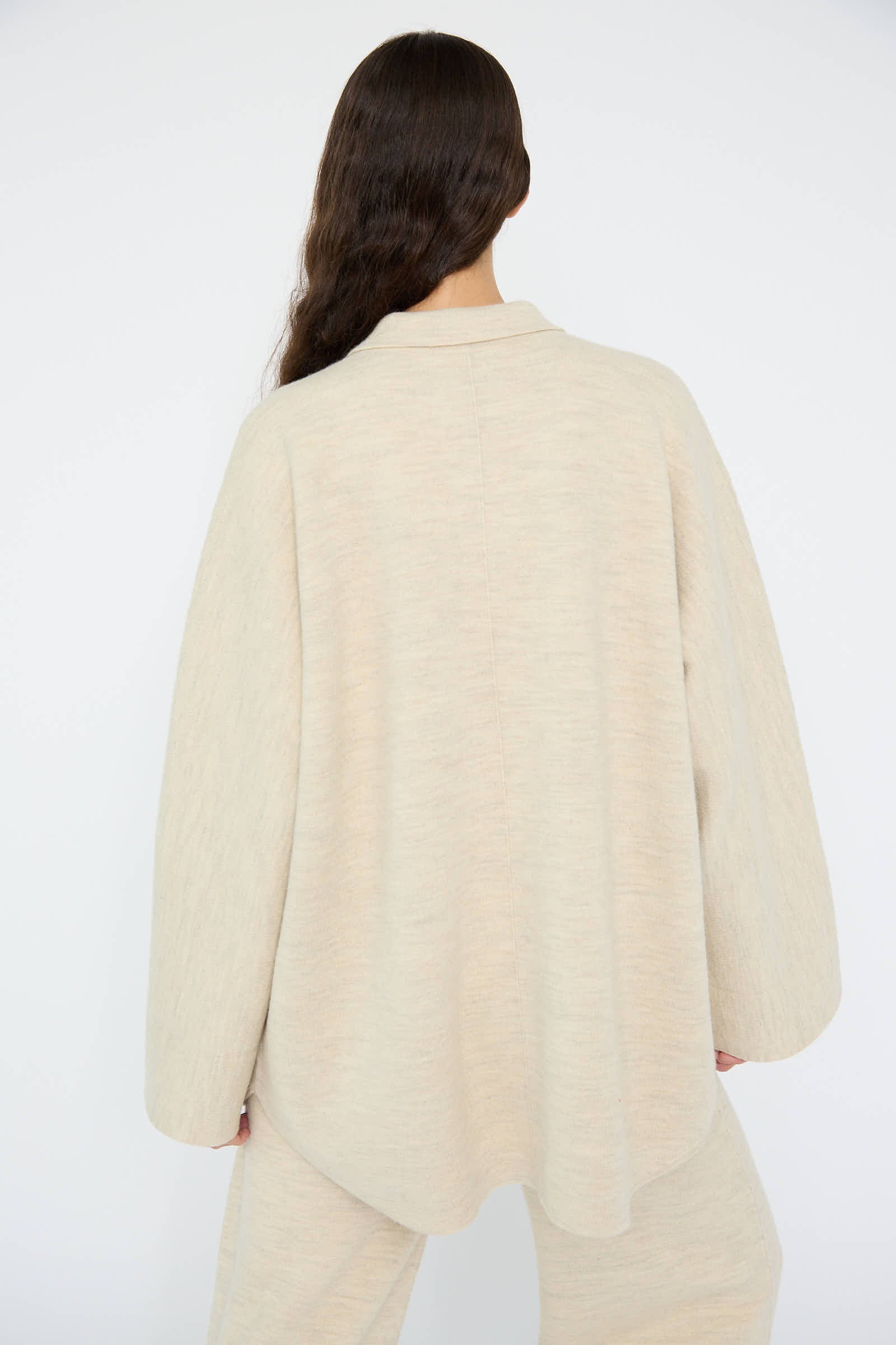 Lauren Manoogian Double Knit Big Shirt in Ecru Oroboro Store New York New York New York NY
