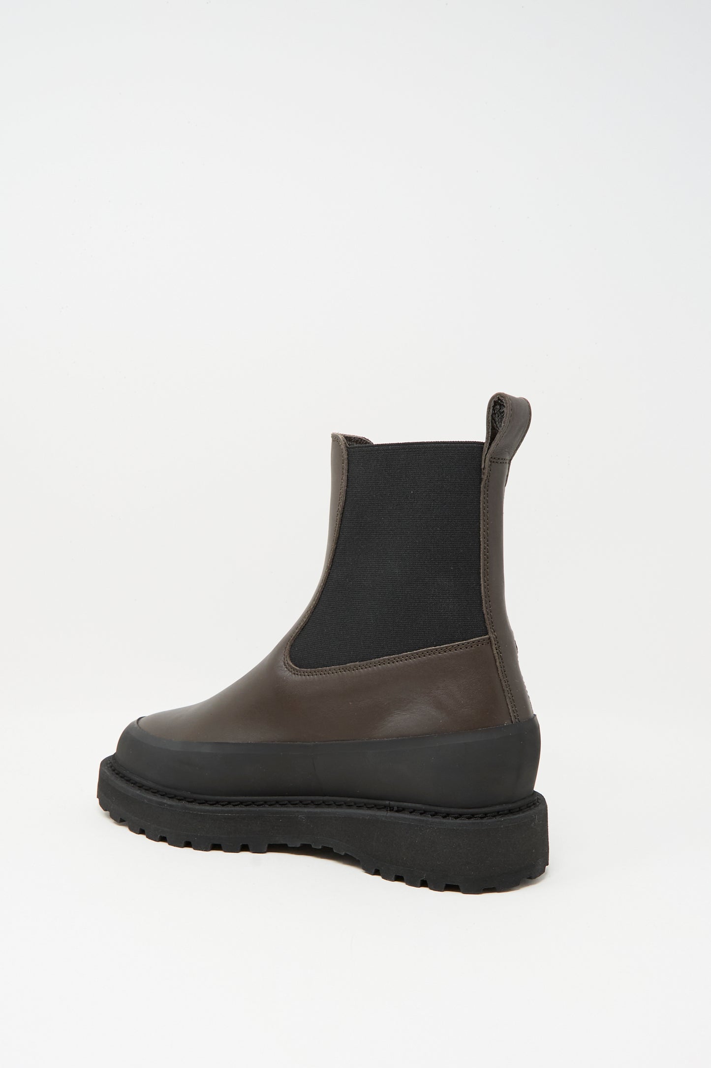 The Le Monde Beryl Chelsea Dolomite in Chocolate is a single leather Chelsea boot with black elastic side panels, a thick black sole, and a heel pull-tab, shown against a plain white background.