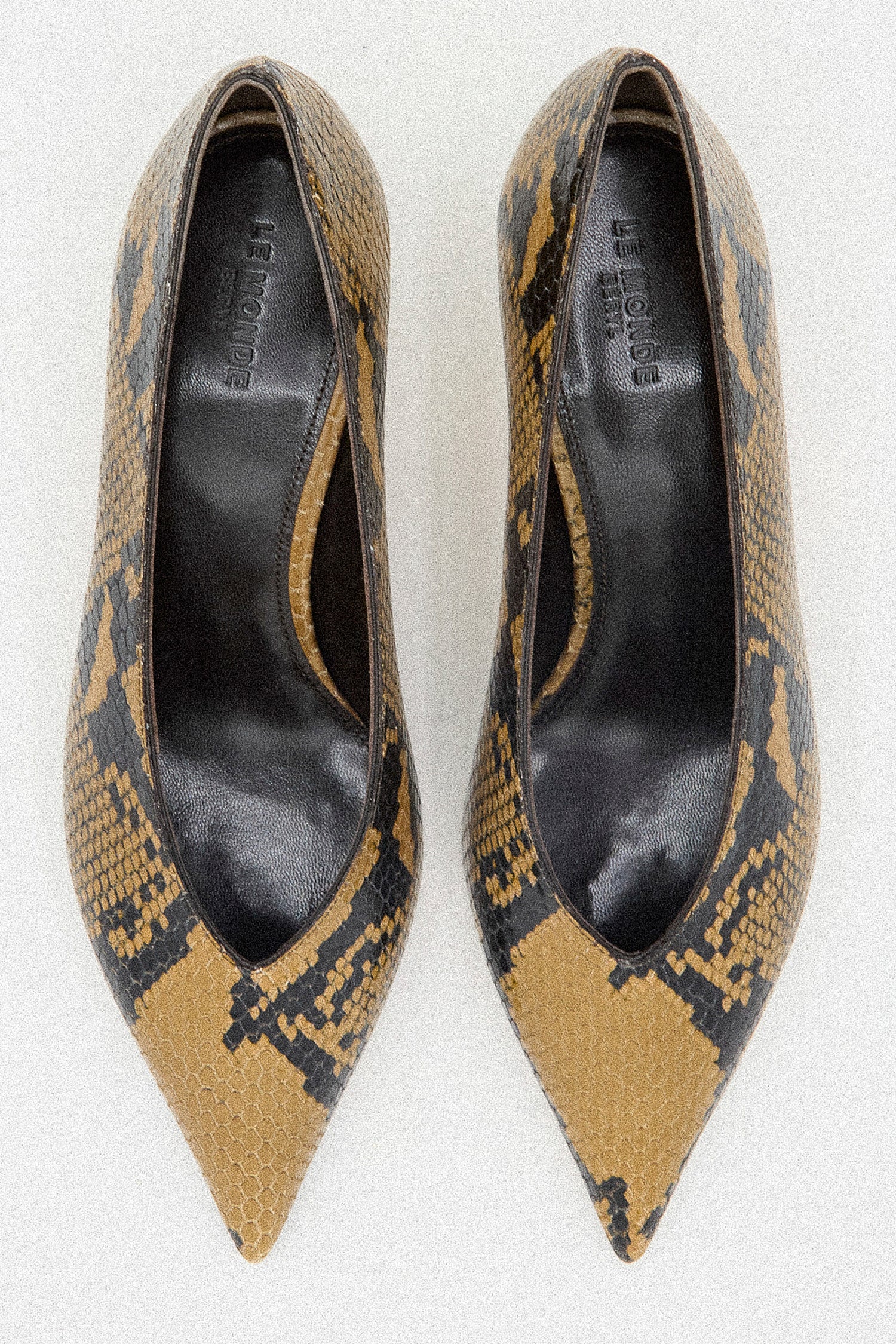 A still image of Le Monde Beryl-Babouche Kitten Heel in Fango against a white background.