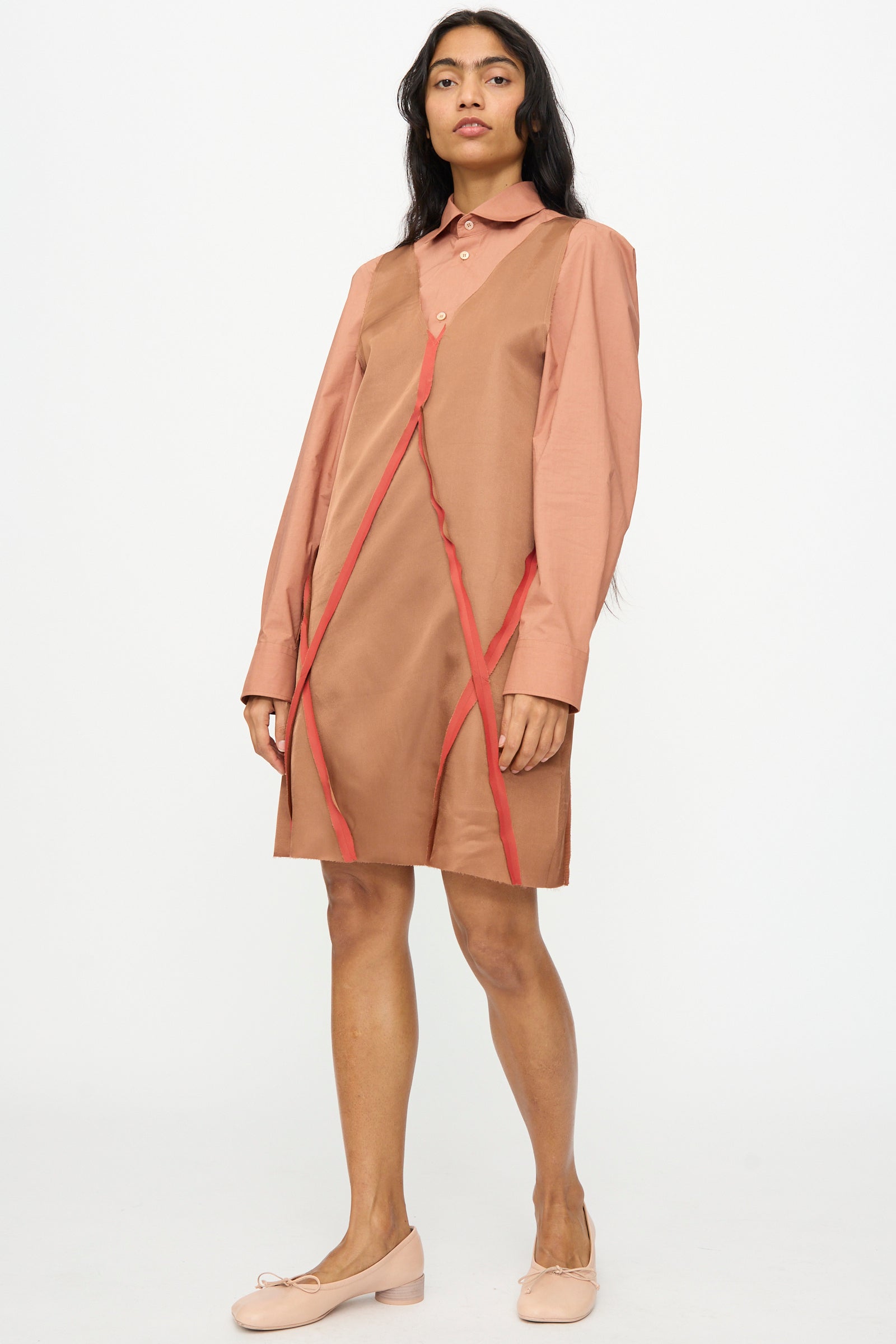 Midi Dress in Light Brown