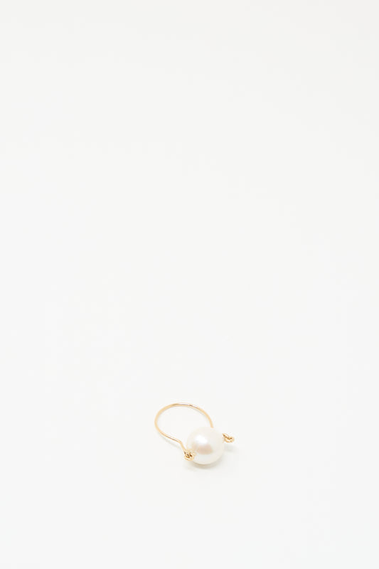 The Mary MacGill Baroque Pearl Ring in White, crafted from gold-filled wire, is shown on a plain white background.