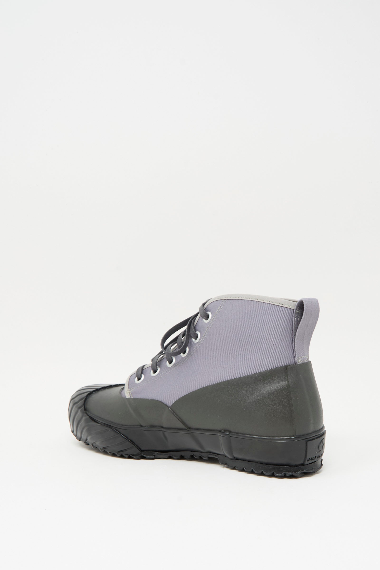 The Moonstar Alweather RF Sneaker in Ash, a women's gray and black canvas lace-up with a rubber sole, is displayed at an angle against a plain white background.