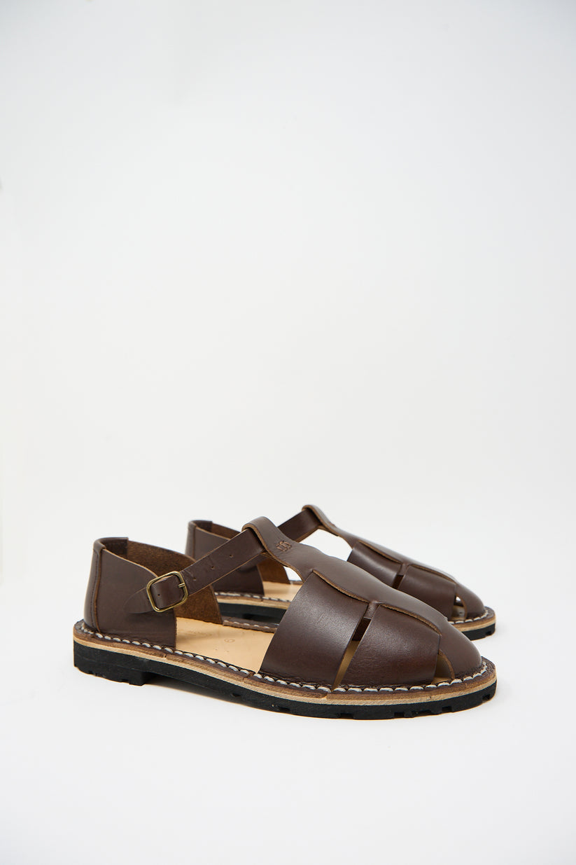 Artisanal Sandal in Coffee Leather by Steve Mono | Oroboro • Luxury ...