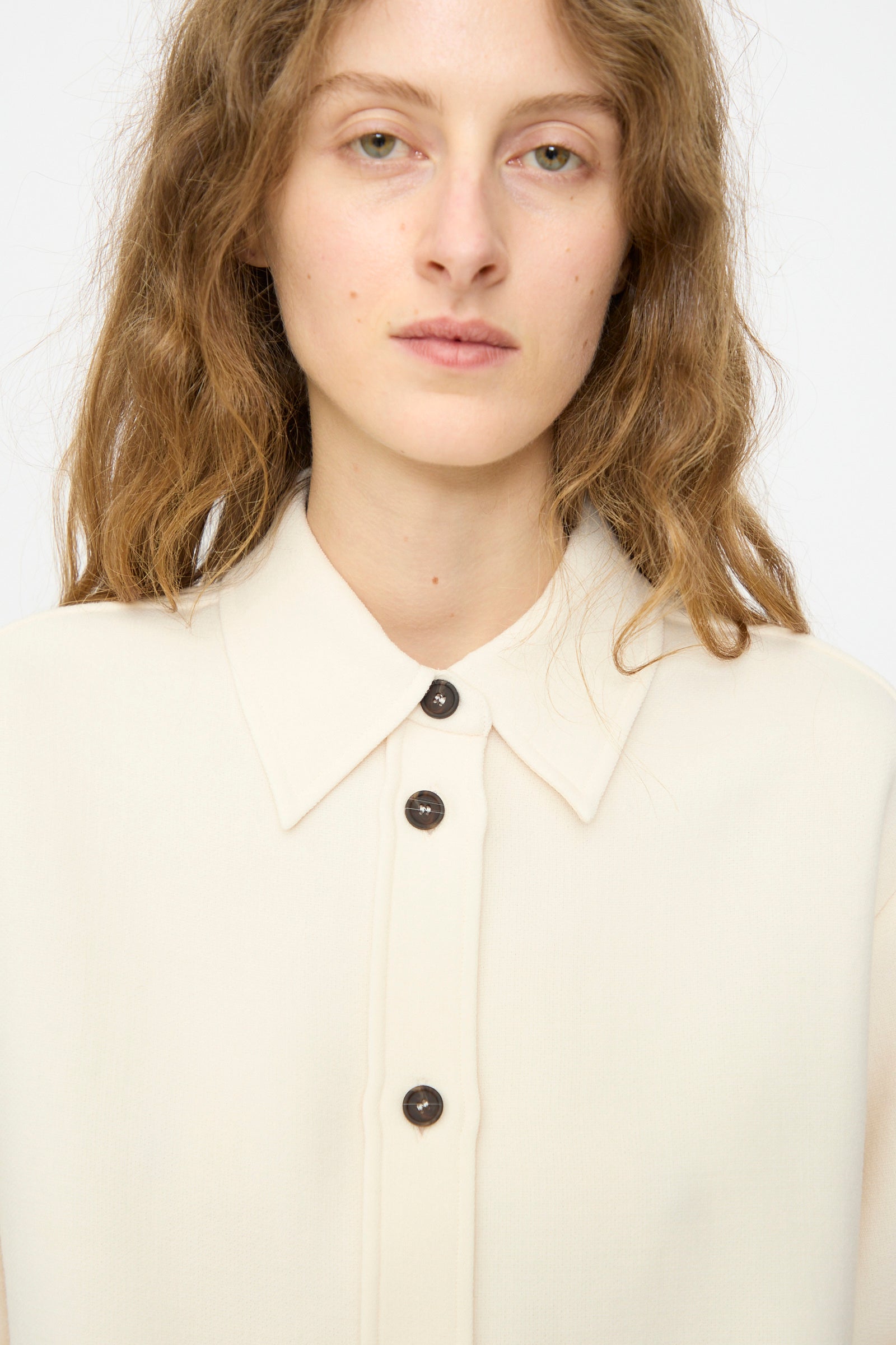 Studio Nicholson - Double Wool Sablé Santini Overshirt in Chalk