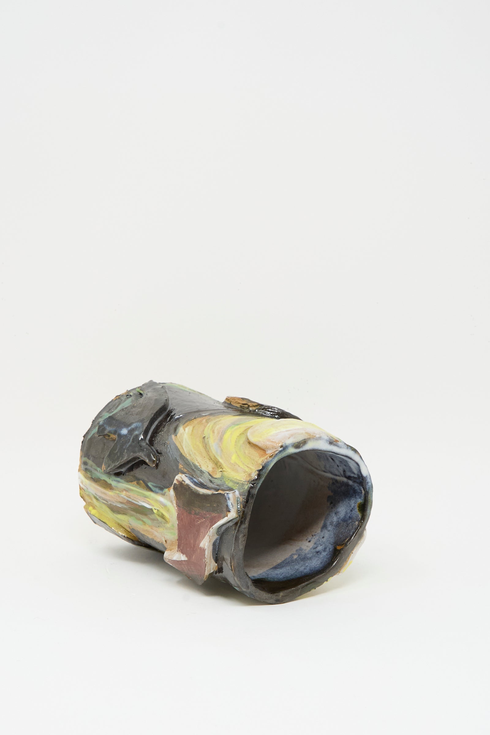 A close-up of the Donkeys in the Moonshine ceramic vase by Tamar Mogendorff, featuring a subtle moon motif.